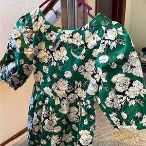 Janie and Jack Green Floral Dress